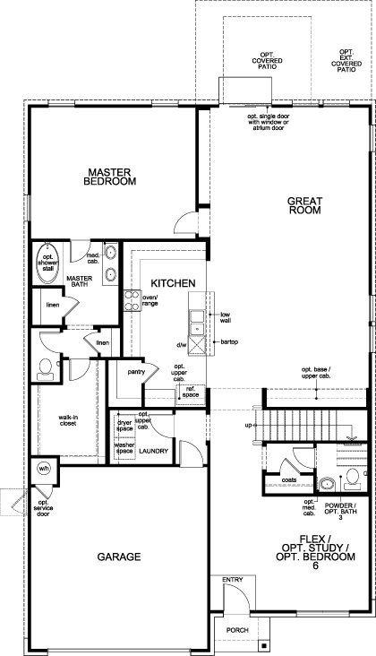 PLAN 3417 New Homes In Berry Creek Georgetown 1st floor